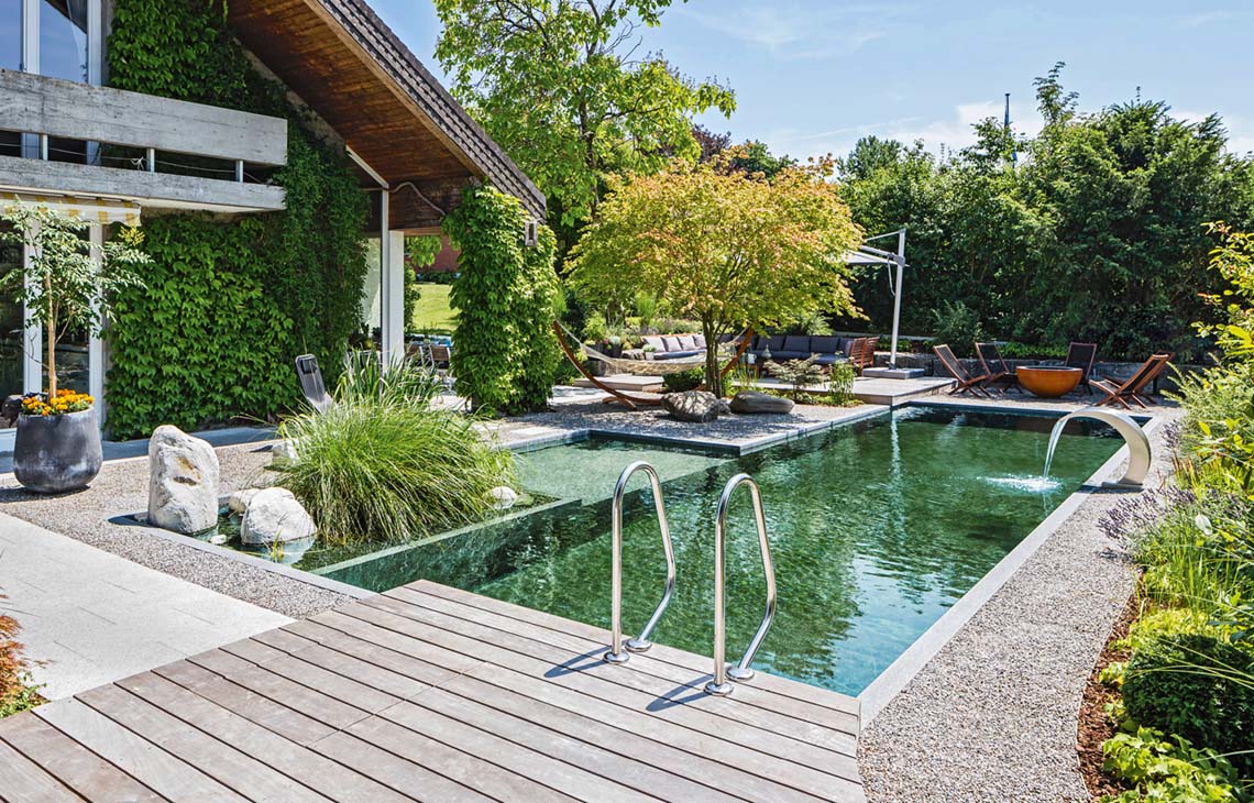 Gartenbau Inspiration Schwimmteich Garten Projekt Nachher